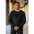Custom Solid Black Alpha Chenille Sweatshirt | Custom D9