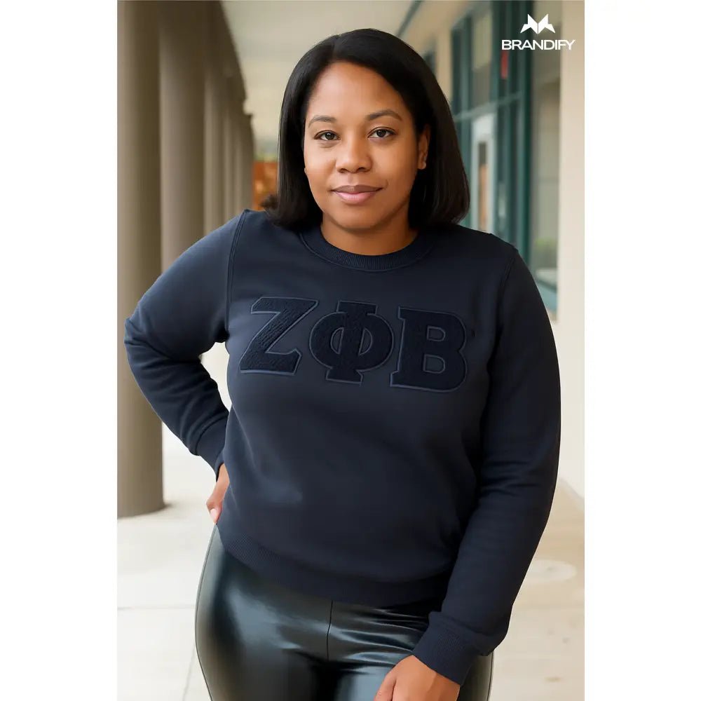 Custom Solid Color ΖΦΒ Chenille Sweatshirt | Custom D9