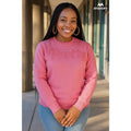 Custom Solid Pink Pretty Chenille Sweatshirt | Custom D9