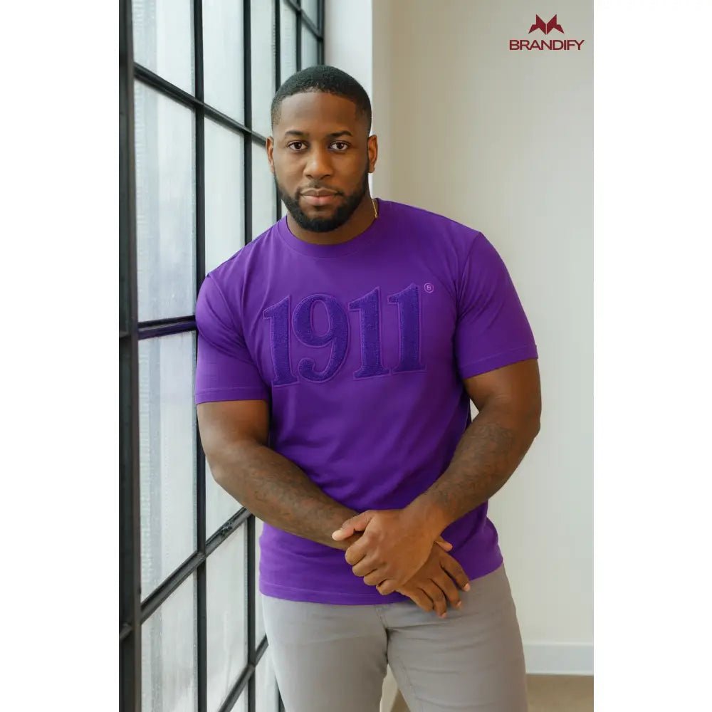 Custom Solid Purple 1911 Chenille Tee | Custom D9