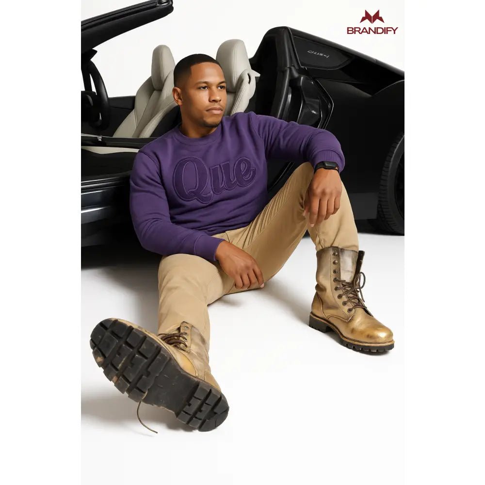 Custom Solid Que Chenille Embroidered Sweatshirt | Custom D9