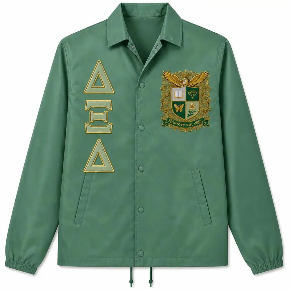 Custom Sorority Line Jacket, Personalized Crossing Jacket, Greek Letter Delta Xi Delta Custom Name Number Year Jacket