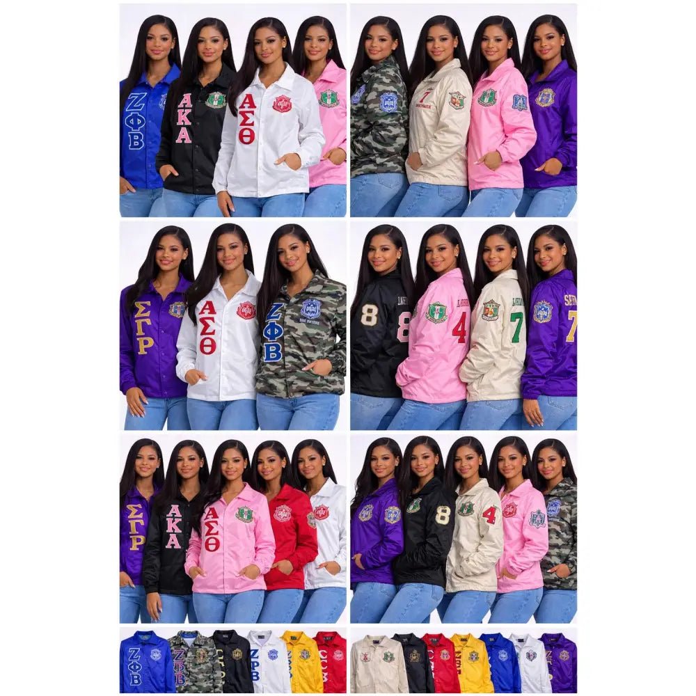 Custom Sorority Line Jacket, Personalized Crossing Jacket, Greek Letter Jacket Women, Custom Name Number Year Jacket Discount for Chapters
