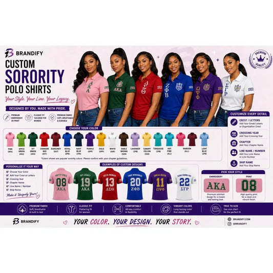 Custom Sorority Polo Shirt Personalized Embroidered Greek Apparel | Custom D9