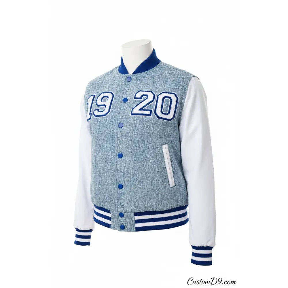 Custom Zeta Phi Beta 1920 Denim Bomber Jacket | Custom D9