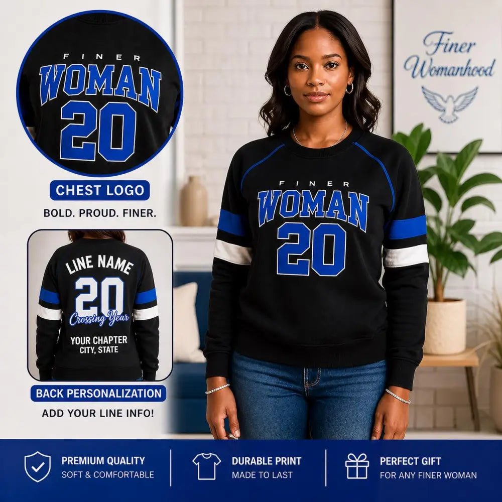 Custom Zeta Phi Beta Crewneck Sweatshirt | ZΦB Sorority | Personalized Line Name Number Year Chapter | Zeta Phi Beta Gift | 1920 Crewneck