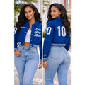 Custom Zeta Phi Beta Crop Varsity Wool Jacket Personalized Line Jacket Black | Custom D9