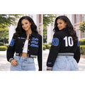 Custom Zeta Phi Beta Crop Varsity Wool Jacket Personalized Line Jacket | Custom D9