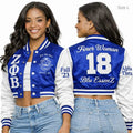 Custom Zeta Phi Beta Cropped Line Jacket Personalized Sorority Crop Jacket | Custom D9