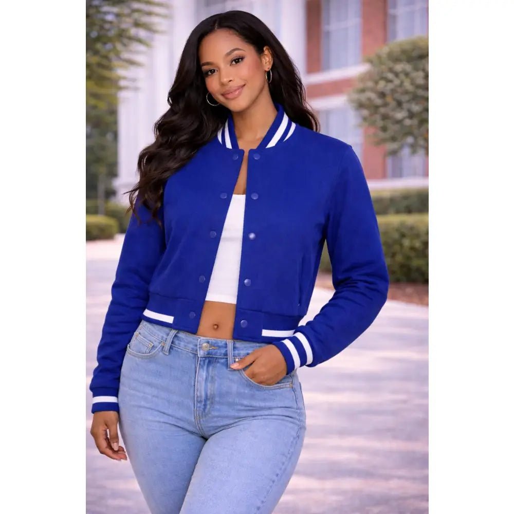 Custom Zeta Phi Beta Cropped Satin Bomber Jacket Personalized | Custom D9