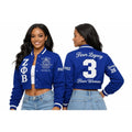 Custom Zeta Phi Beta Cropped Satin Bomber Jacket Personalized | Custom D9