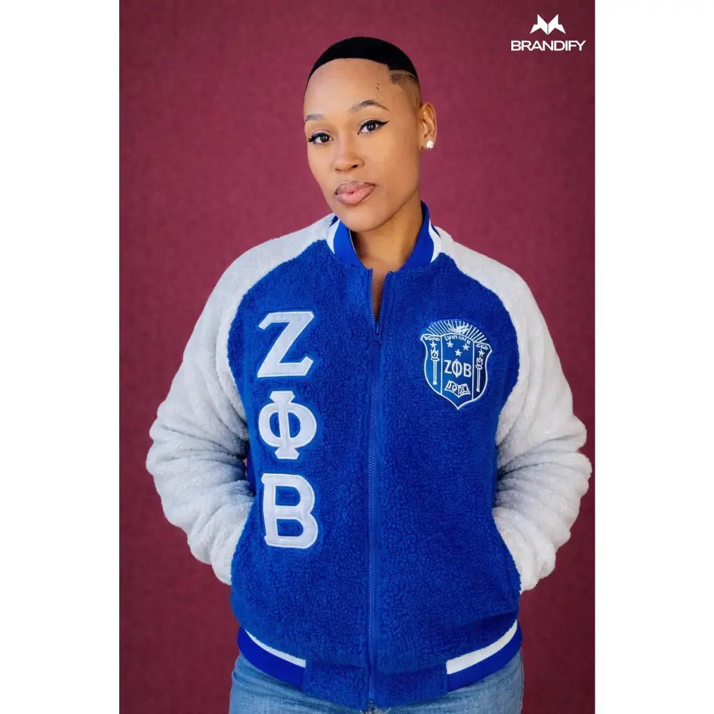 Custom Zeta Phi Beta Reversible Sherpa Bomber Jacket | Custom D9
