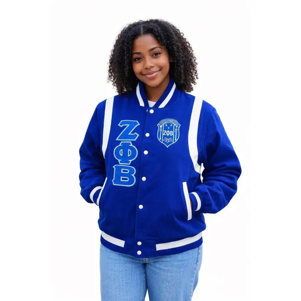 Custom Zeta Phi Beta Varsity Wool Letterman Jacket Personalized | Custom D9