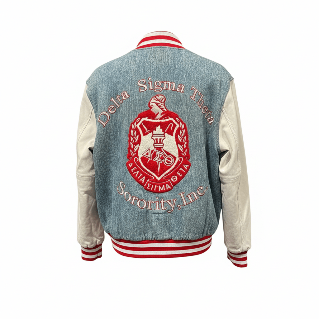 Delta Sigma Theta 1913 Denim Bomber Jacket - Sorority