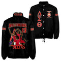 Delta Sigma Theta Black Coach Jacket – Custom Embroidered DST Crossing Jacket
