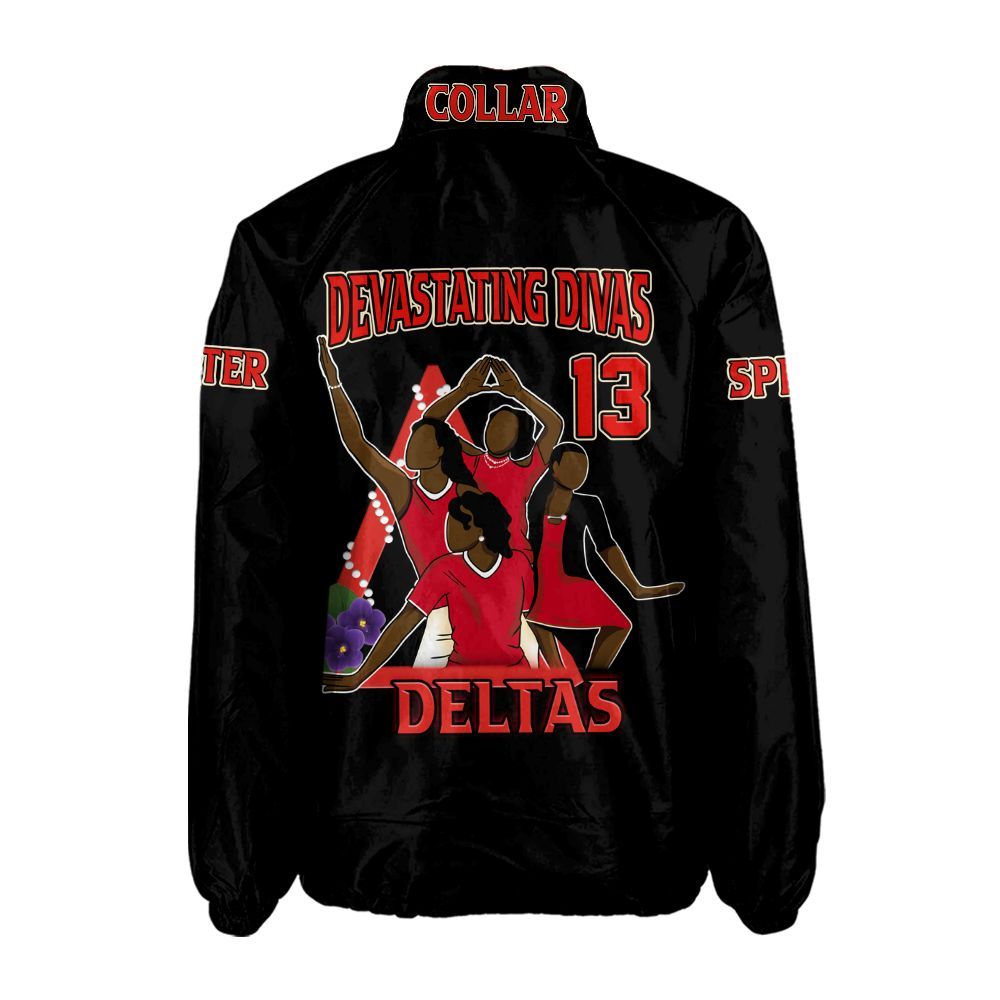 Delta Sigma Theta Black Coach Jacket – Custom Embroidered DST Crossing Jacket