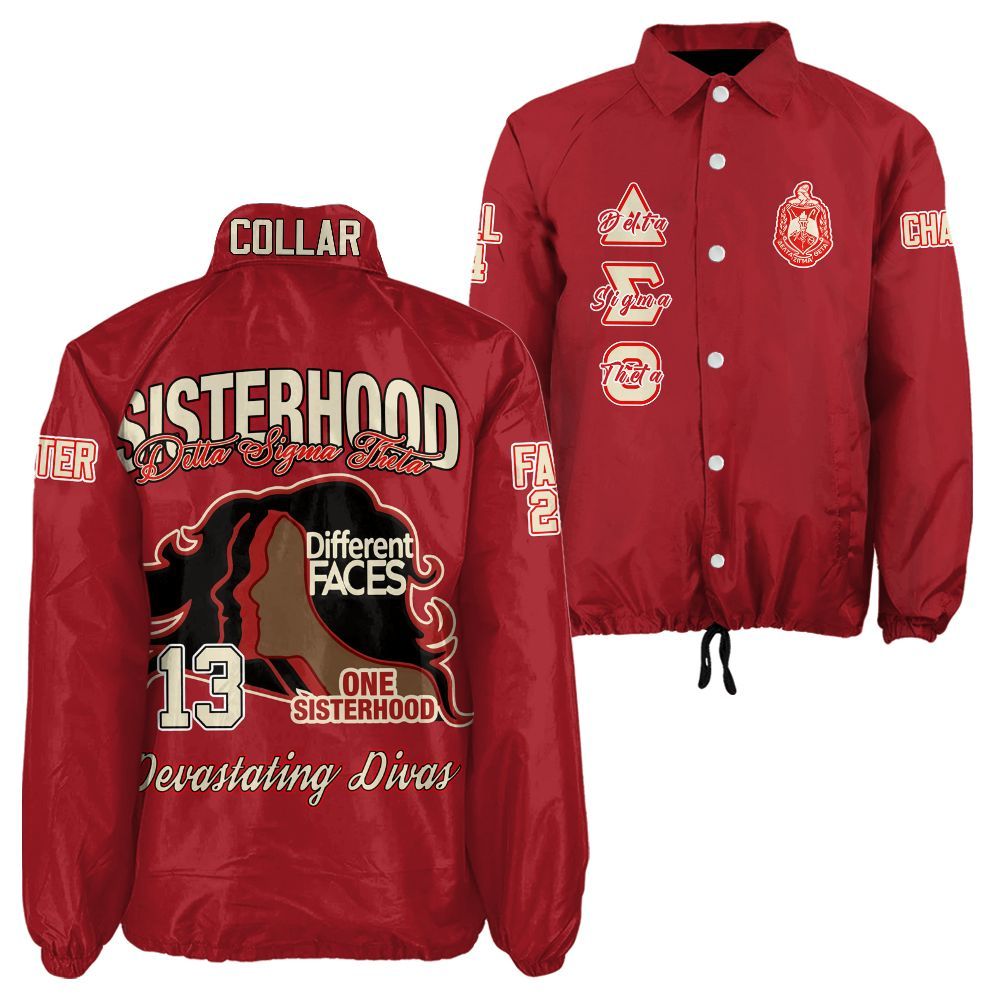 Delta Sigma Theta Coach Jacket – Custom Embroidered Line Jacket