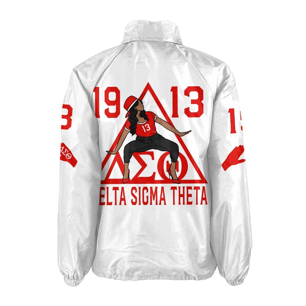 Delta Sigma Theta Elite Coach Jacket – Custom Name & Crest Greek Letter Jacket