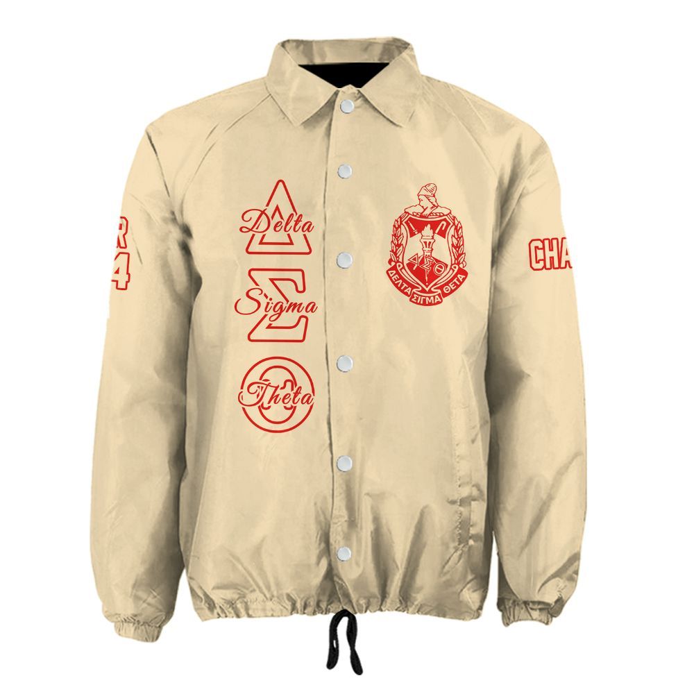 Delta Sigma Theta Official Line Jacket – Custom Crest & Personalized Coach Jacket