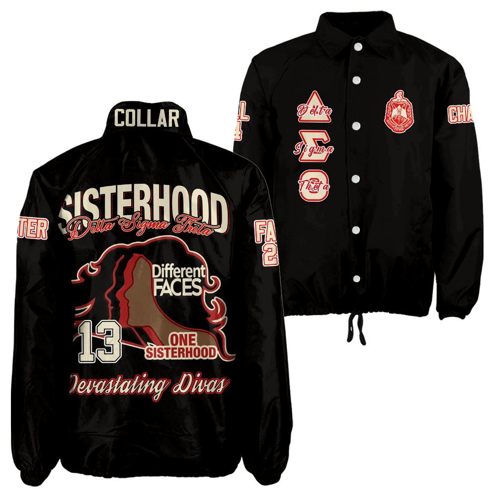 Delta Sigma Theta "Vanguard" Coach Jacket – Custom Embroidered Line Gear