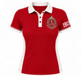 Delta Sigma Theta Women's Red Performance Polo Shirt | Embroidered Crest & 1913 Sleeve