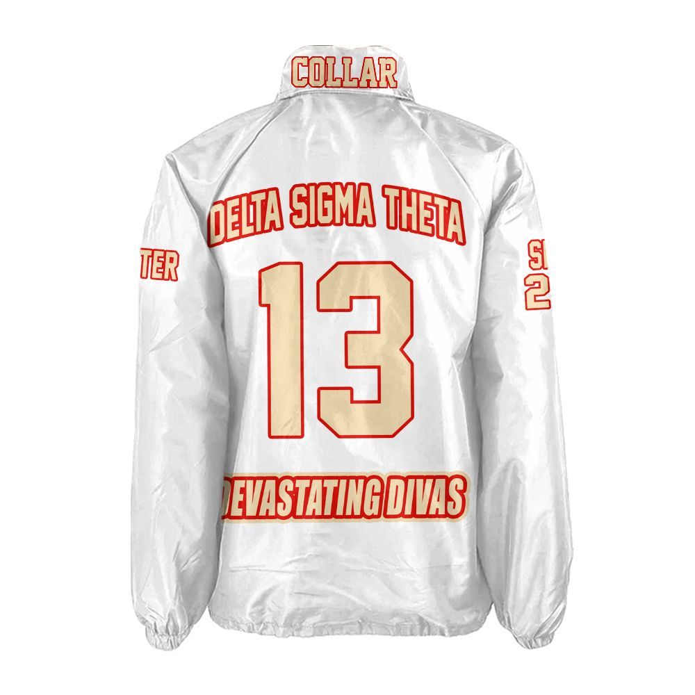 delta sigma theta custom white line jacket