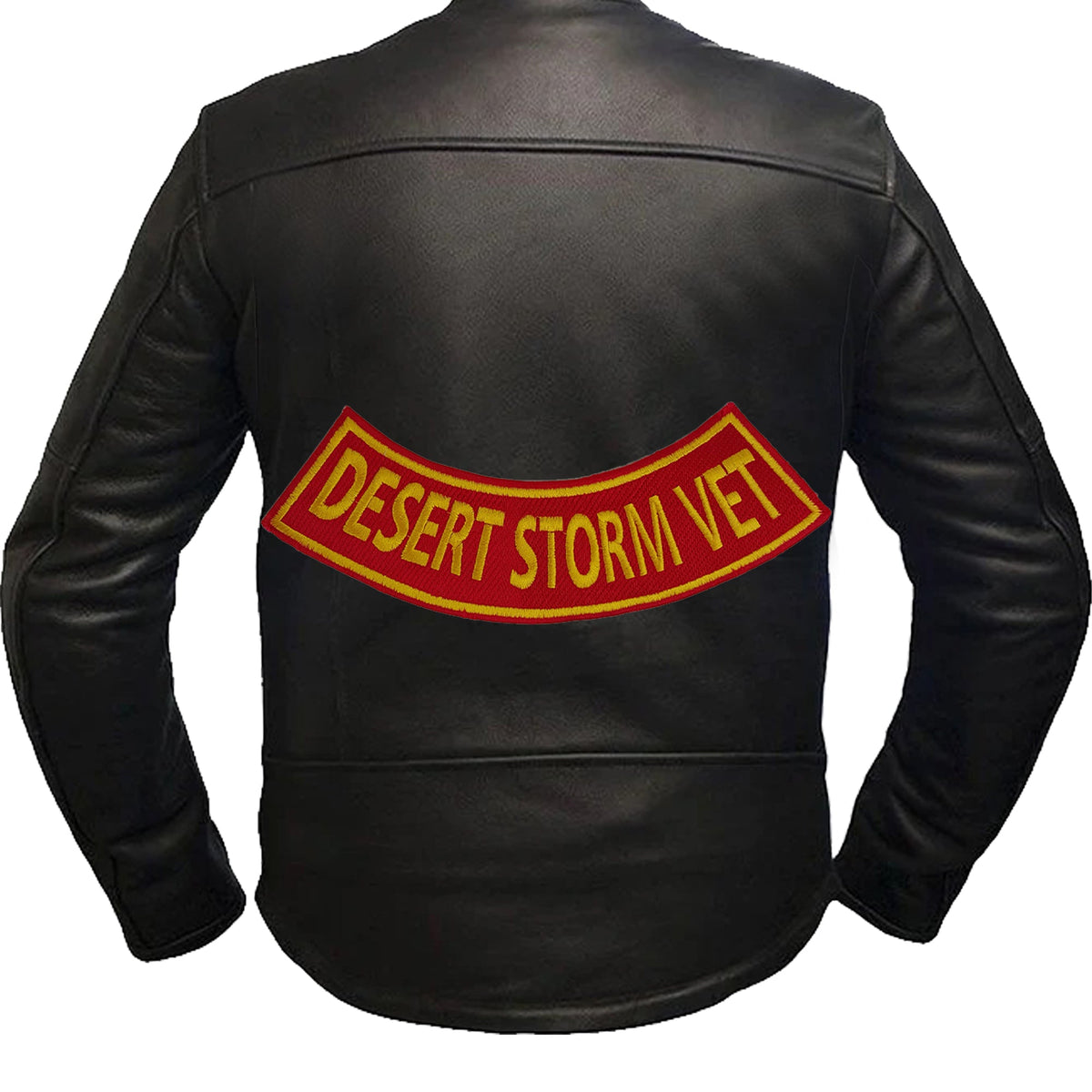 Desert Storm Vet Bottom Rocker Patch - Iron On Sew On Large Back Patch for Biker Vest Jacket