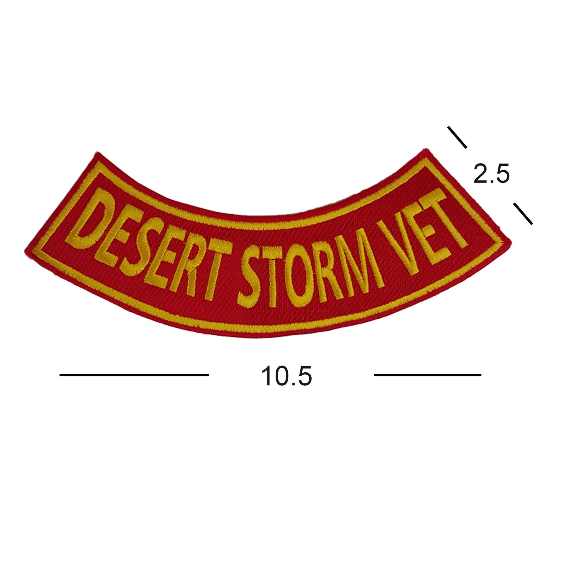 Desert Storm Vet Bottom Rocker Patch - Iron On Sew On Large Back Patch for Biker Vest Jacket