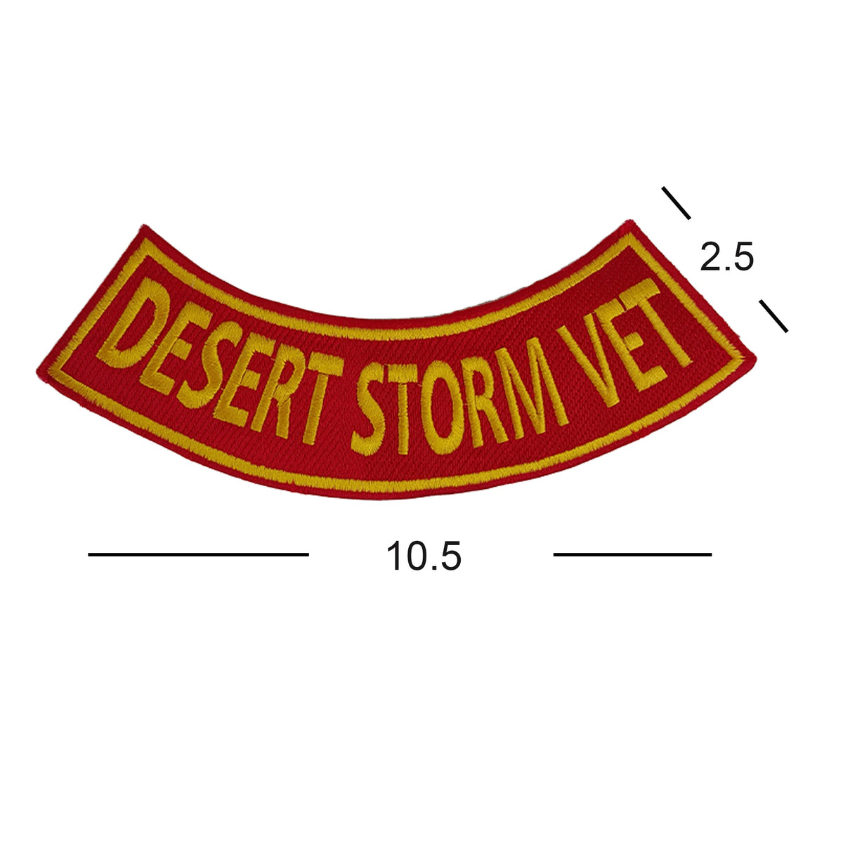 Desert Storm Vet Bottom Rocker Patch - Iron On Sew On Large Back Patch for Biker Vest Jacket