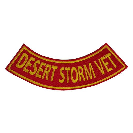 Desert Storm Vet Bottom Rocker Patch - Iron On Sew On Large Back Patch for Biker Vest Jacket