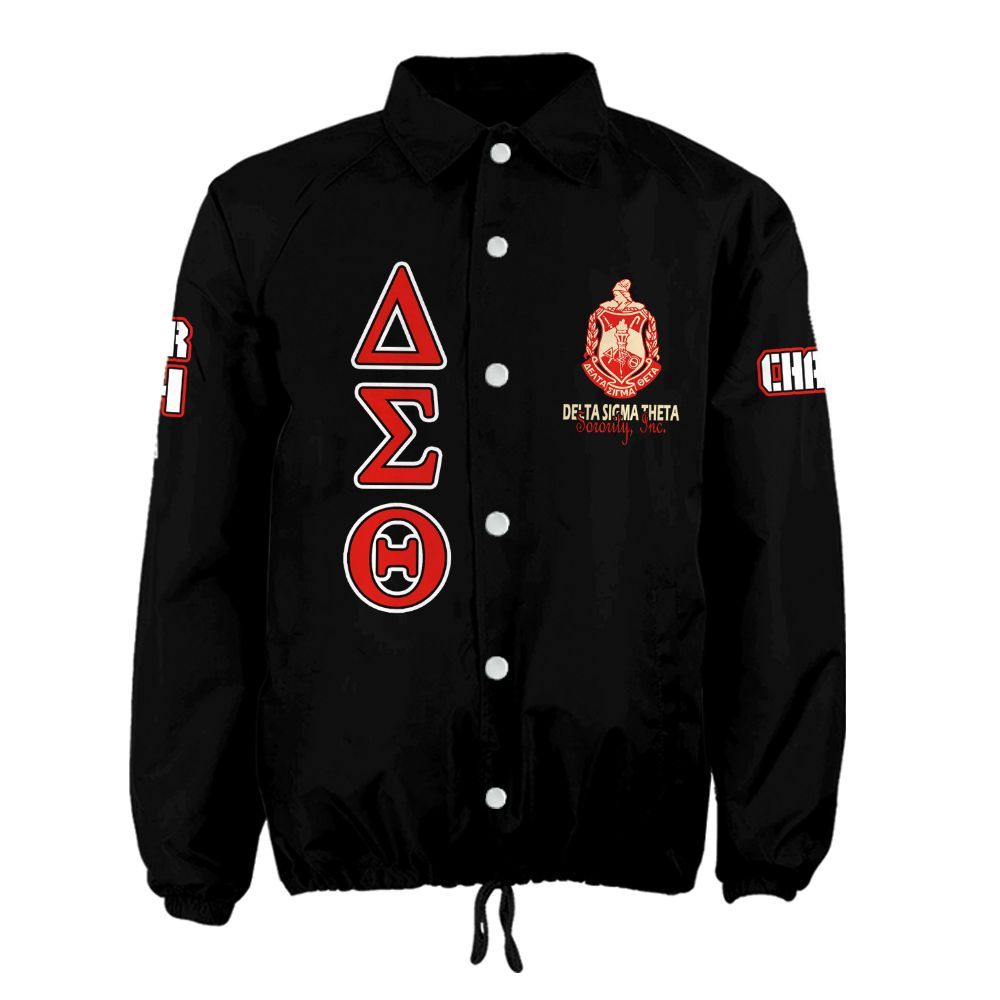DST Sorority Personalized Black Jacket – Custom Name, Number & Official Crest