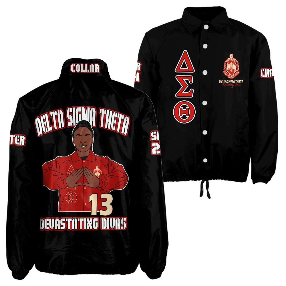 DST Sorority Personalized Black Jacket – Custom Name, Number & Official Crest