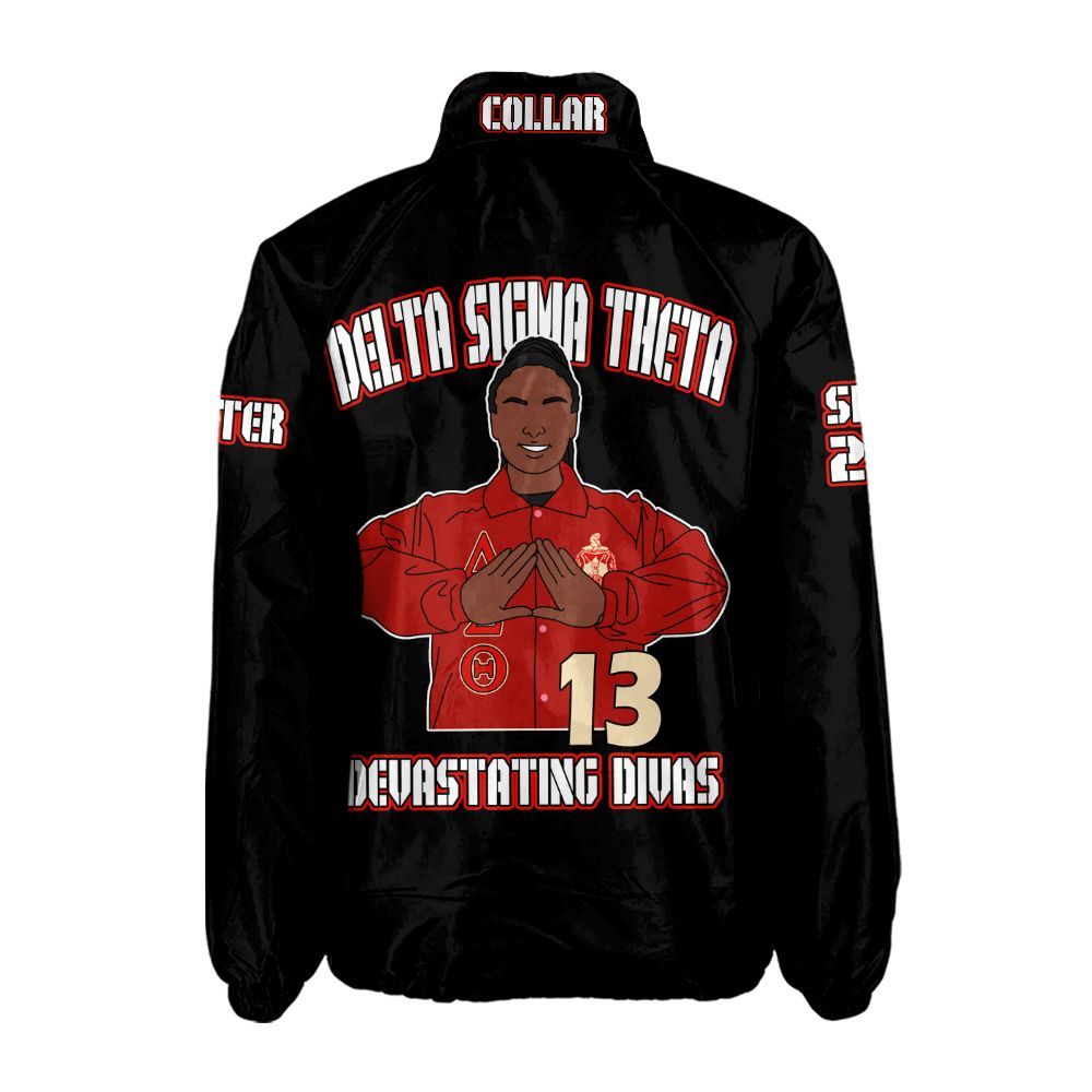 DST Sorority Personalized Black Jacket – Custom Name, Number & Official Crest