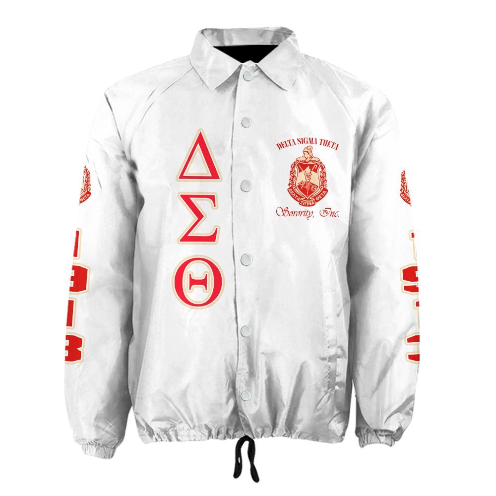 DST Sorority White Crossing Jacket – Personalized Name, Number & Official Crest
