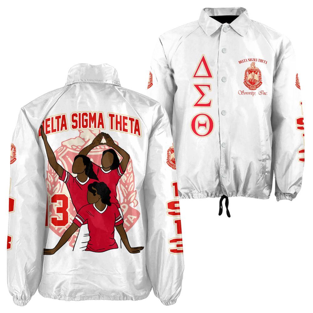 DST Sorority White Crossing Jacket – Personalized Name, Number & Official Crest