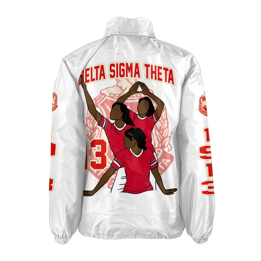 DST Sorority White Crossing Jacket – Personalized Name, Number & Official Crest
