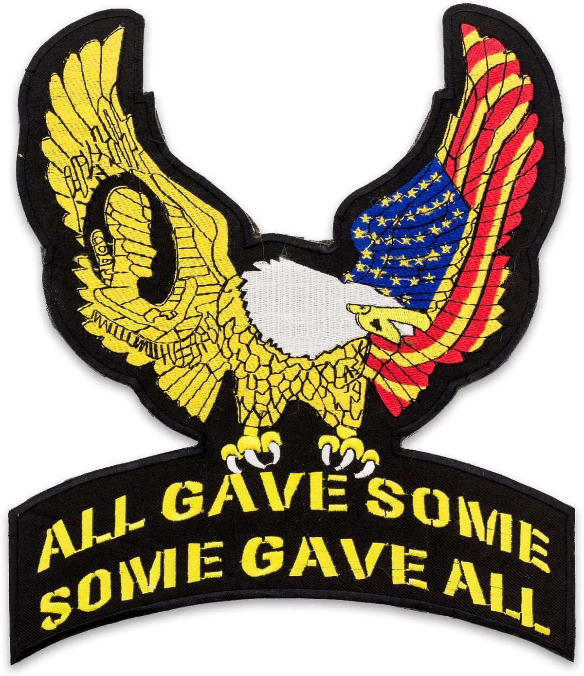 Eagle All Give Some Center Back Patch - USA Patriotic for Biker Vest Jacket