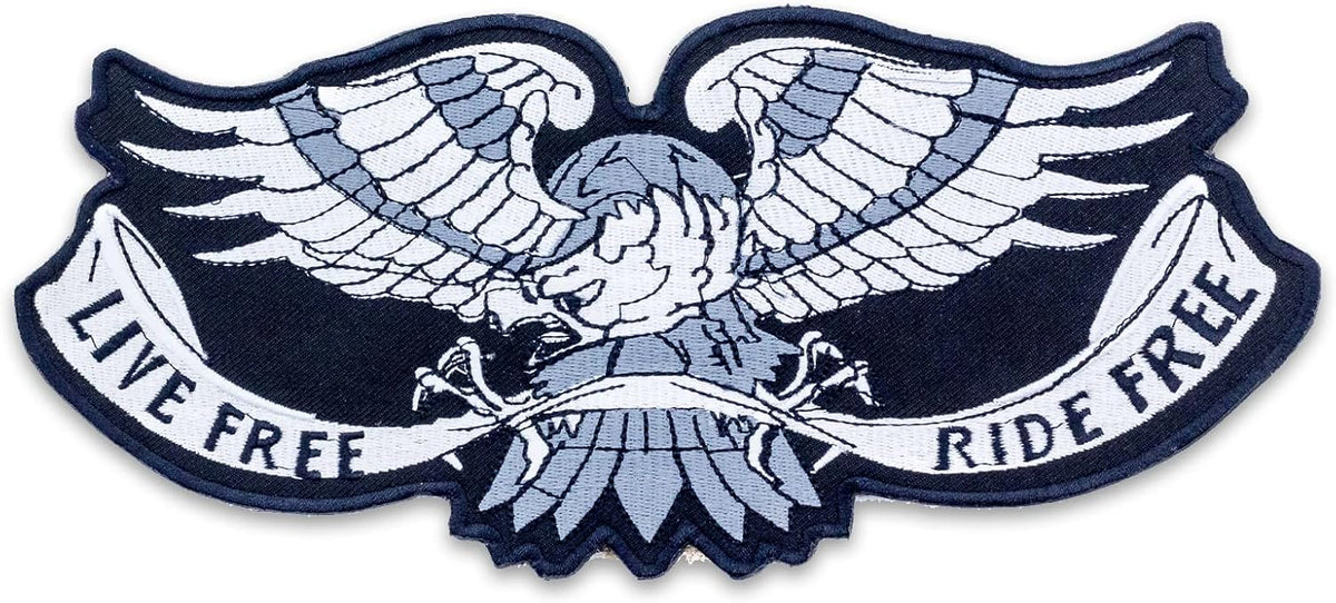 Eagle Flag Ride Free POW MIA Center Back Patch - USA Veteran for Biker Vest Jacket