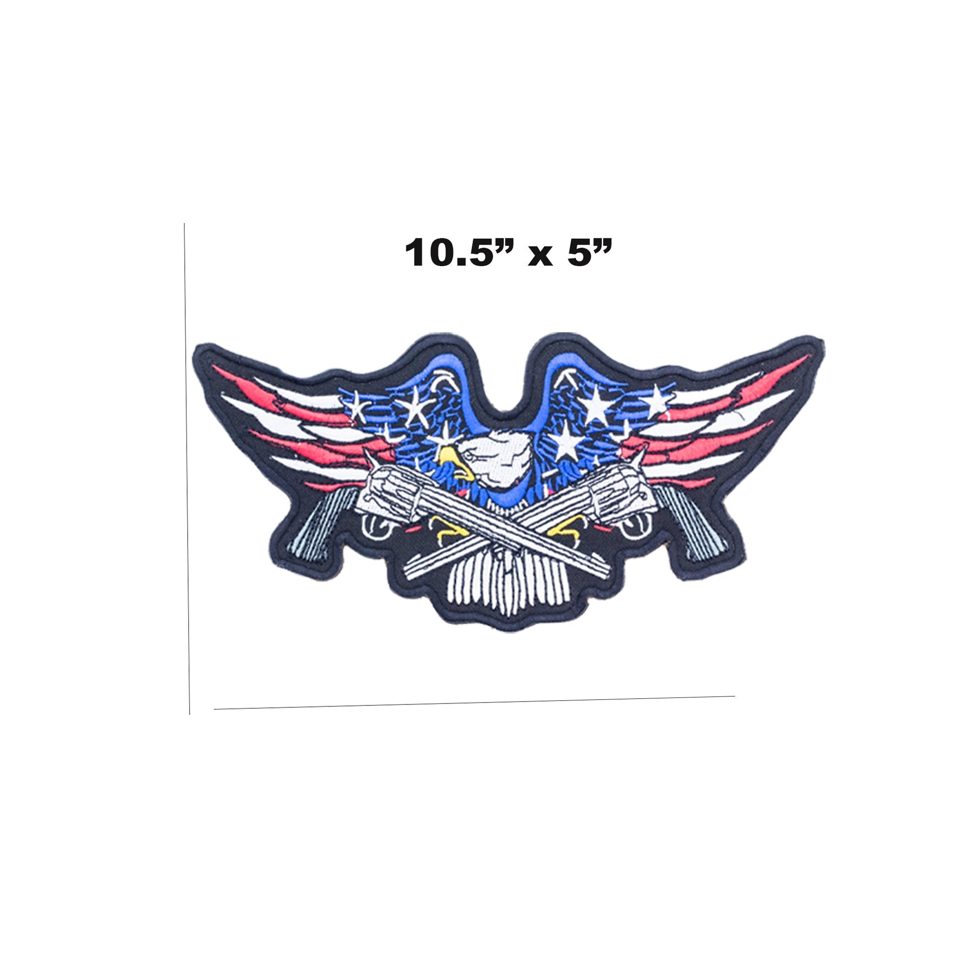 Eagle with Cross Guns US Flag Center Back Patch - USA Patriotic for Biker Vest Jacket