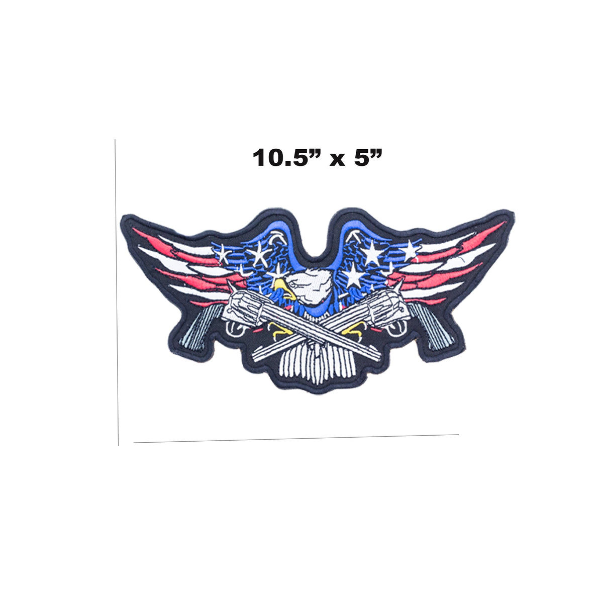 Eagle with Cross Guns US Flag Center Back Patch - USA Patriotic for Biker Vest Jacket
