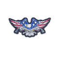 Eagle with Cross Guns US Flag Center Back Patch - USA Patriotic for Biker Vest Jacket