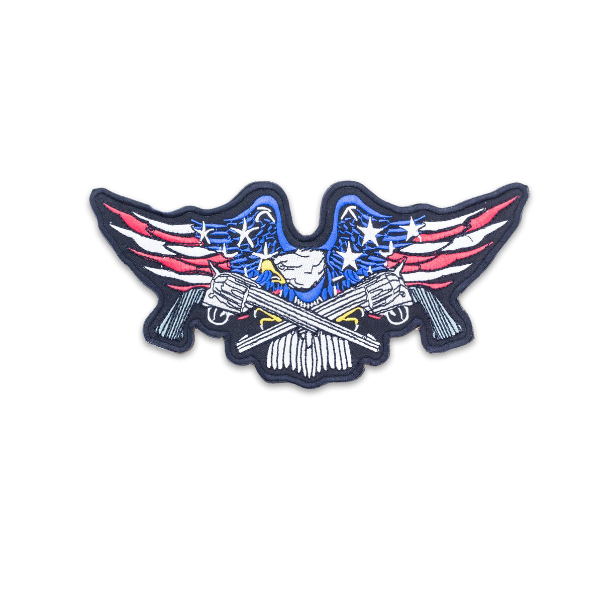 Eagle with Cross Guns US Flag Center Back Patch - USA Patriotic for Biker Vest Jacket