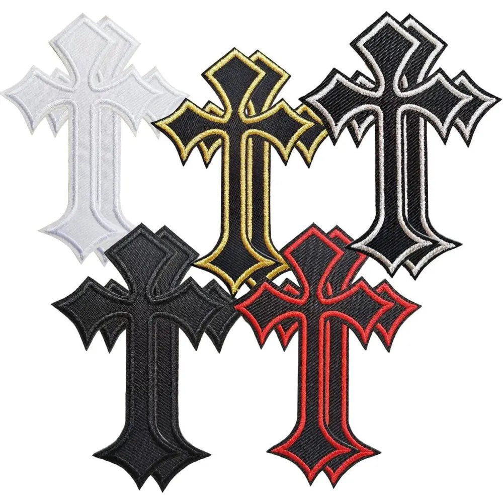 Embroidered Cross Patch Set Iron-On Applique 10 Pieces | Custom D9