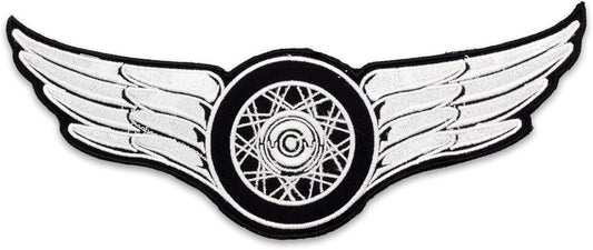 Flying Wheel Center Back Patch - Motorcycle Wings for Biker Vest Jacket