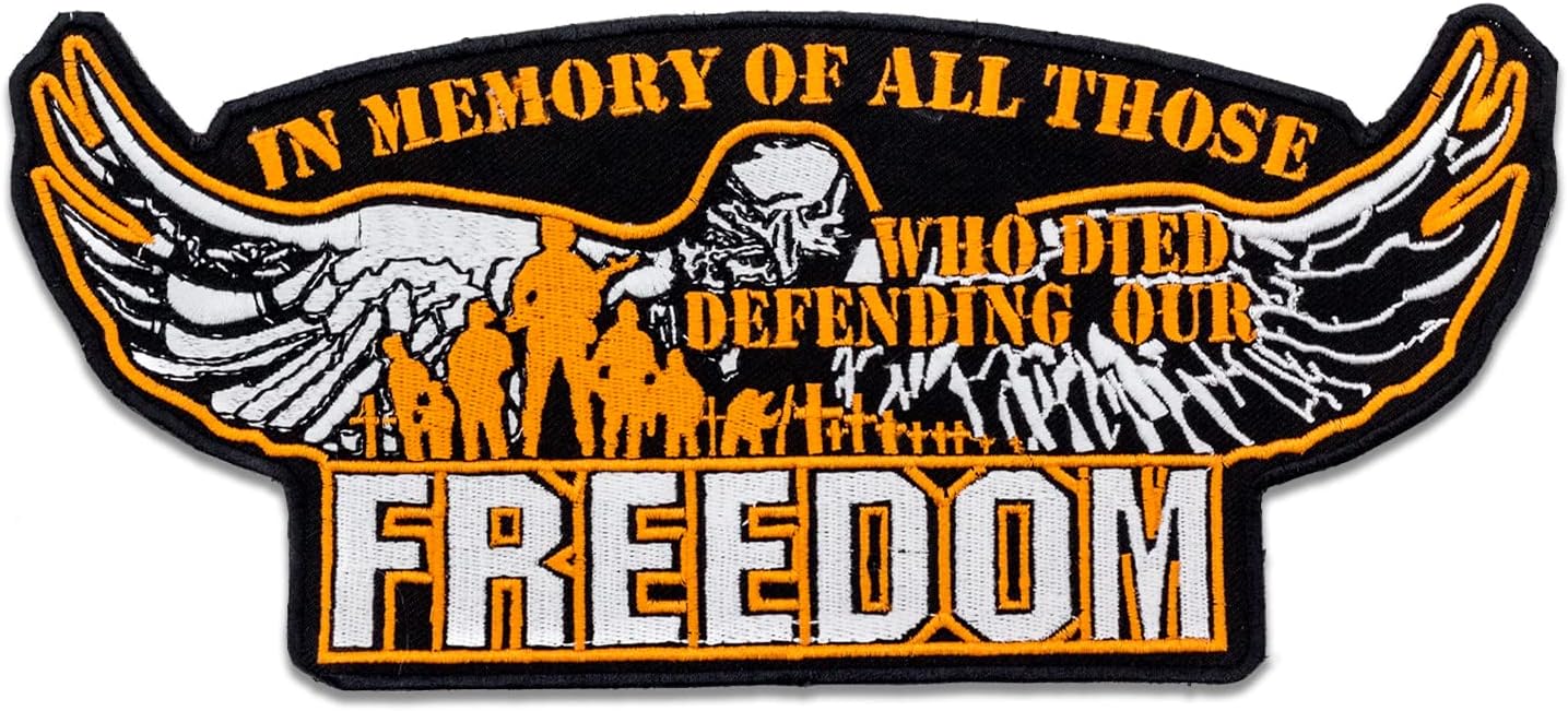 Freedom in The Memory of All Center Back Patch - POW MIA Veteran for Biker Vest Jacket