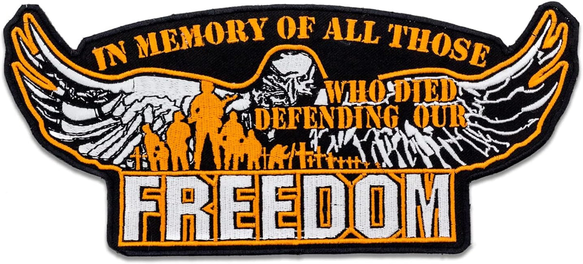 Freedom in The Memory of All Center Back Patch - POW MIA Veteran for Biker Vest Jacket