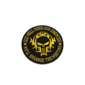 God Will Judge Our Enemies Center Back Patch - Yellow Round Christian for Biker Vest Jacket