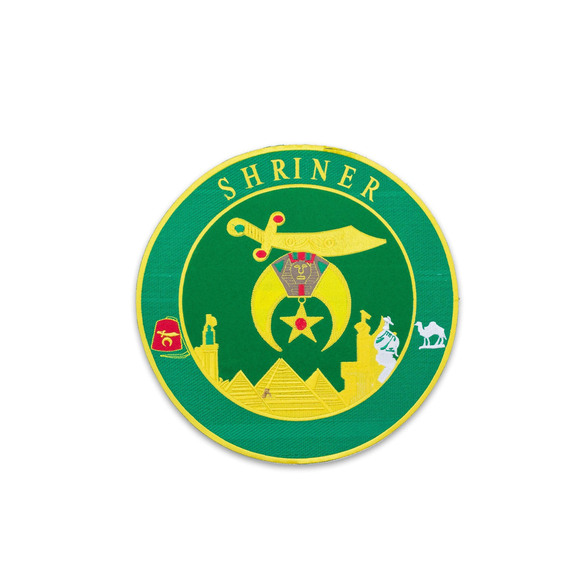 Green Shriner Round Center Back Patch - Masonic for Biker Vest Jacket