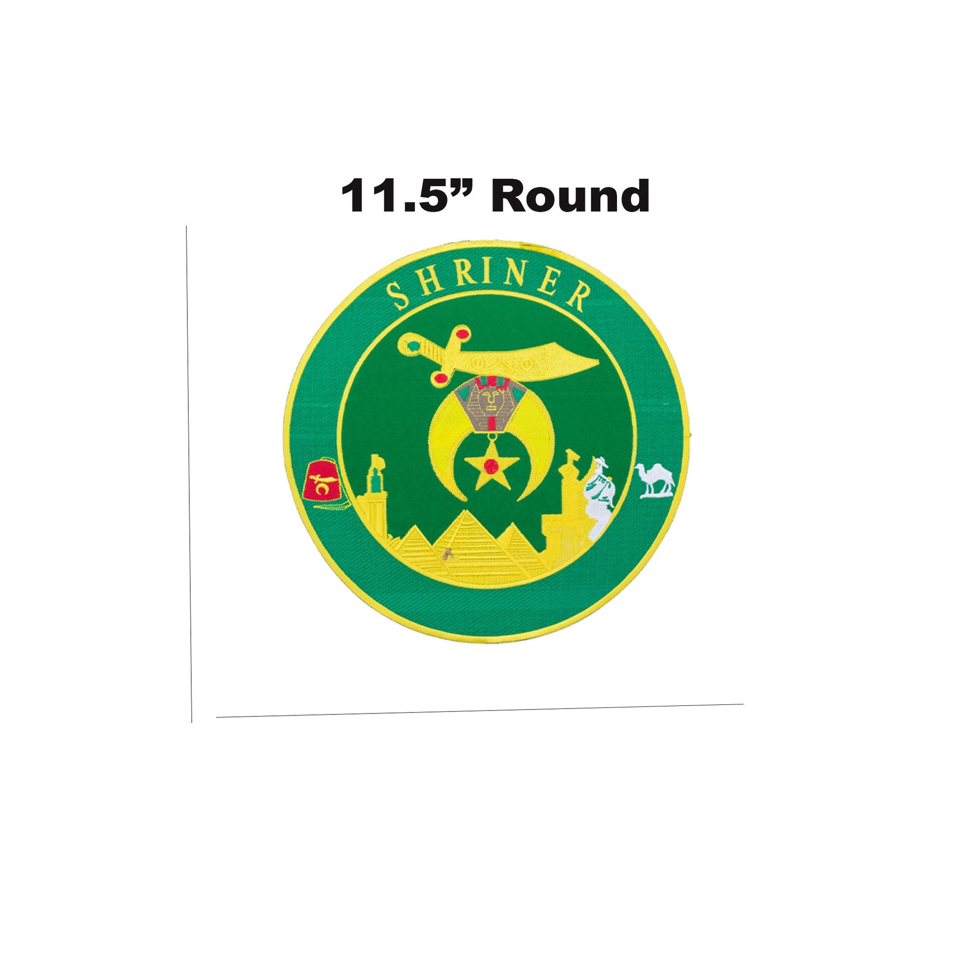 Green Shriner Round Center Back Patch - Masonic for Biker Vest Jacket