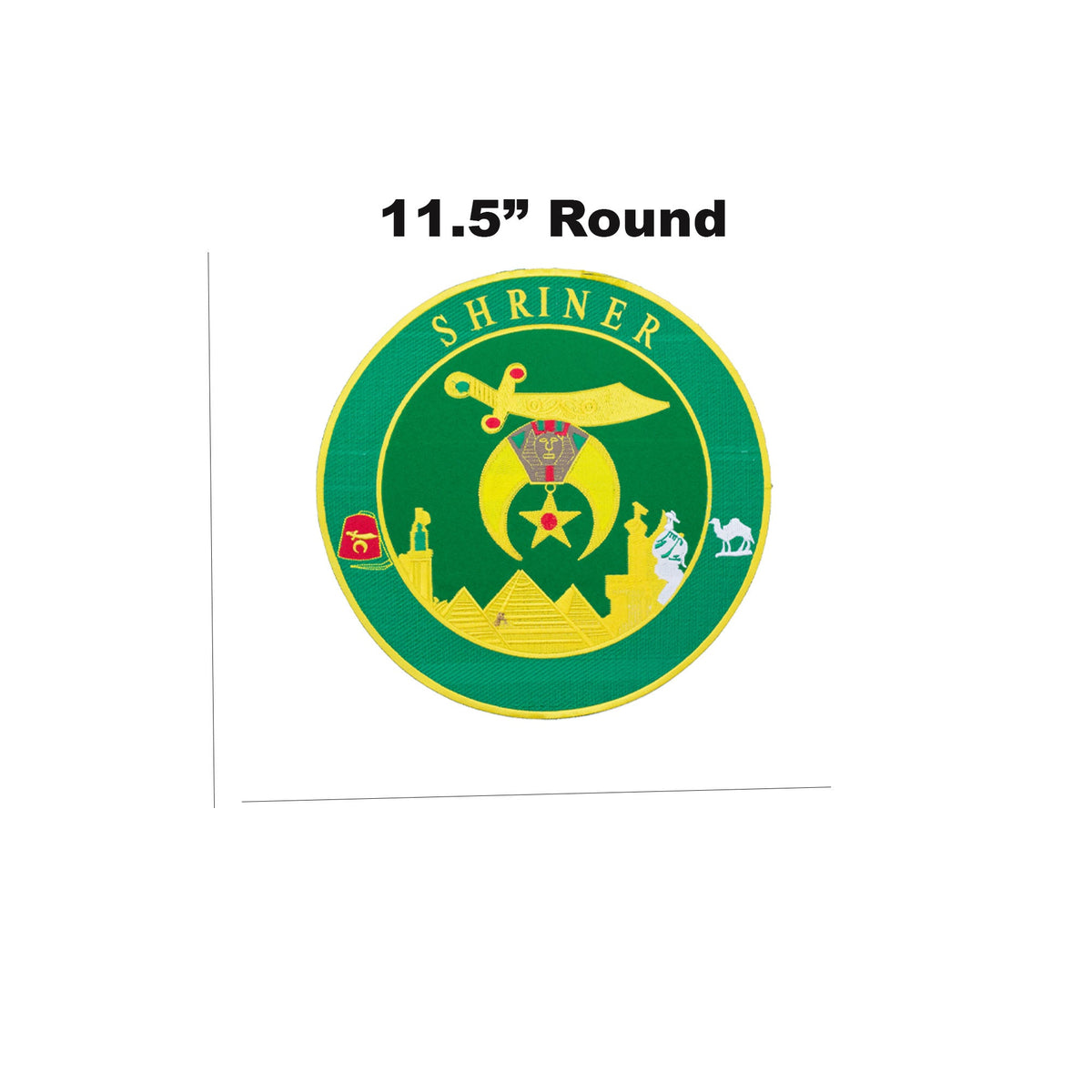 Green Shriner Round Center Back Patch - Masonic for Biker Vest Jacket